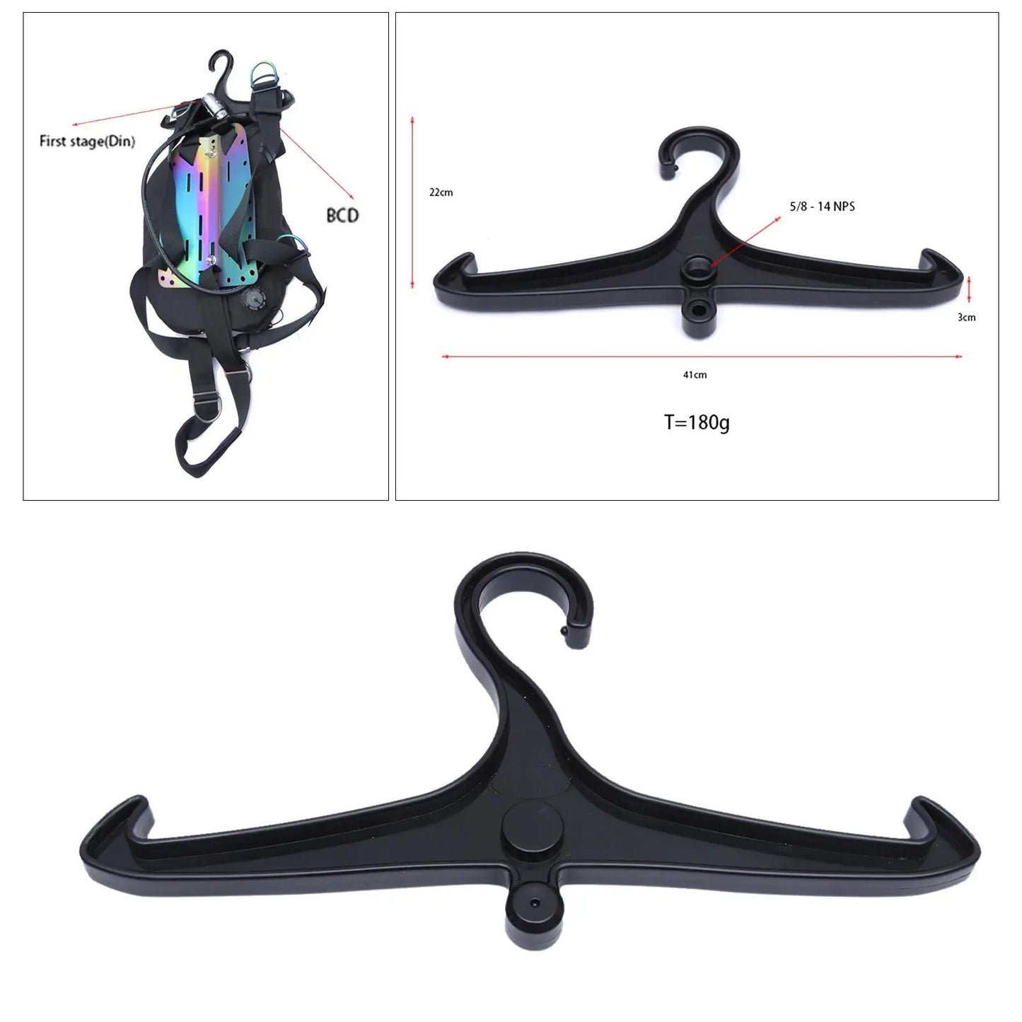 Folding Wetsuit Hanger - Scuba Diving Dry Suit Holder for Draining and Drying