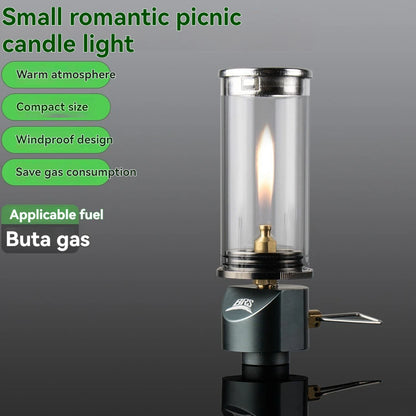 BRS-55 Windproof Gas Candle Lamp - Dreamlike Candlelight Tent Lighting for Outdoor Camping
