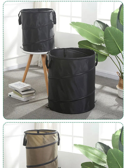 Portable Pop-Up Camping Trash Can - Collapsible Outdoor Garbage Container for Garden & Camping