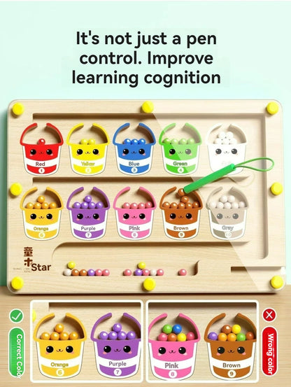 Magnetic Maze Walking Ball - Early Education Puzzle for 3+ Year Olds | Concentration, Logic & Writing Skills Training