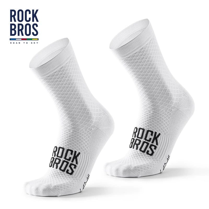 ROCKBROS High-Performance Cycling Socks - Breathable Shock-Absorbing Sport Socks with High Elastic Fabric for Outdoor Biking (1 Pair)