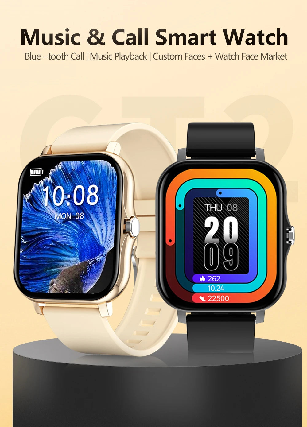 Sport Smart Watch - 1.83" Fitness Tracker with Bluetooth Call, Heart Rate Monitor, GPS & Health Tracking (Men & Women)