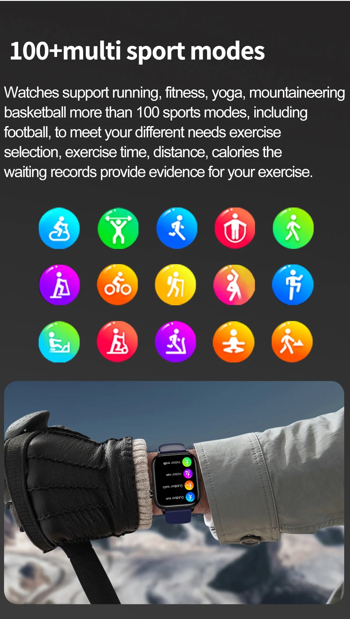 Advanced Health Monitoring Smart Watch - ECG+PPG, Blood Pressure, Heart Rate, 1.96" AMOLED Display, 100+ Sports Modes (Men & Women)