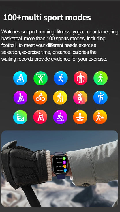 Advanced Health Monitoring Smart Watch - ECG+PPG, Blood Pressure, Heart Rate, 1.96" AMOLED Display, 100+ Sports Modes (Men & Women)