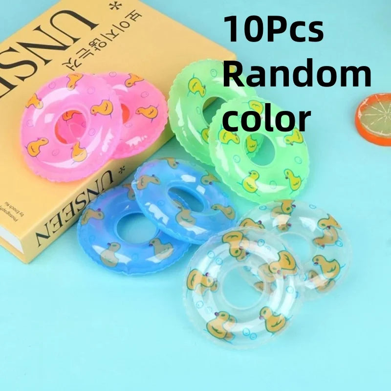Mini Pool Float Rings - Dollhouse Accessories (10-Pack)