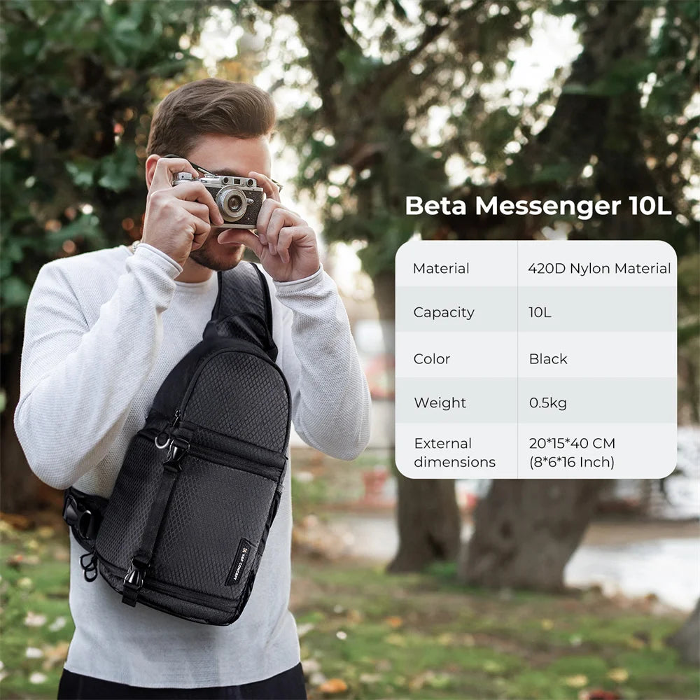 Camera Sling Backpack 10L - Waterproof DSLR/SLR Photography Bag