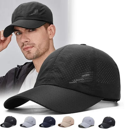 Unisex Quick-Dry Baseball Cap - Adjustable Outdoor Sun Hat for Golf & Fishing
