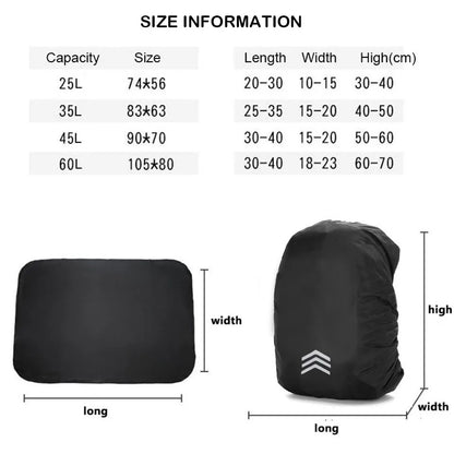 Waterproof Backpack Rain Cover - 25L-60L Nylon Outdoor Hiking Cycling Mountaineering Dust Cover for Men & Women