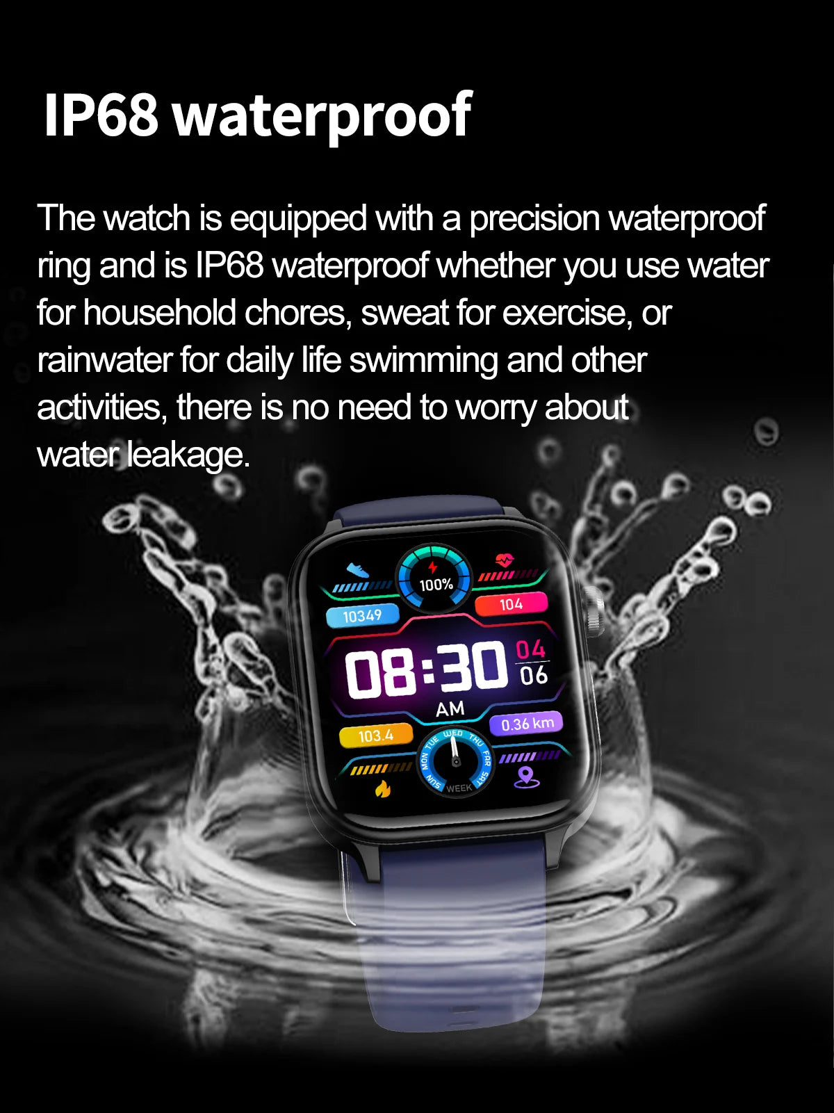 Advanced Health Monitoring Smart Watch - ECG+PPG, Blood Pressure, Heart Rate, 1.96" AMOLED Display, 100+ Sports Modes (Men & Women)