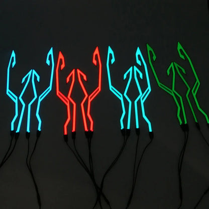 Waterproof LED Motorcycle Helmet Strip - 4-in-1 EL Warning Light Sticker for Night Riding