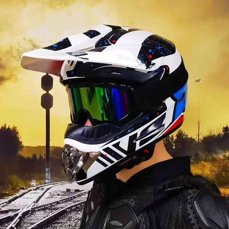 Youth Motocross Full Face Helmet - Kids Off-Road Safety Helmet with DOT Protection