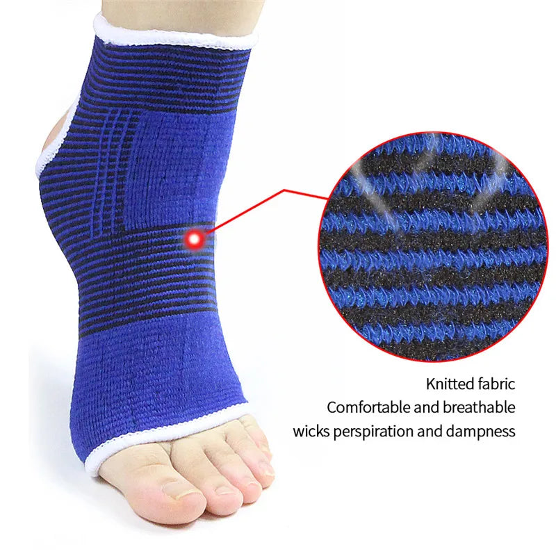 Elastic Ankle Brace Support - Super Soft Protection Guard for Gym Running Sports Fitness (1 Pair)