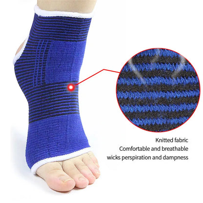 Elastic Ankle Brace Support - Super Soft Protection Guard for Gym Running Sports Fitness (1 Pair)