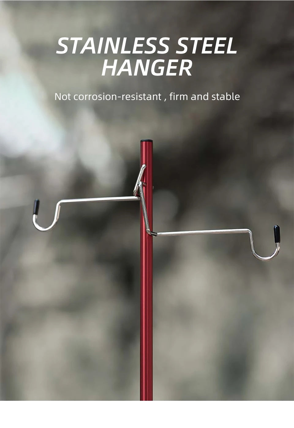 Portable Camping Lantern Stand - Detachable Tabletop Light Holder with Hangers for Hiking & Tourist Equipment