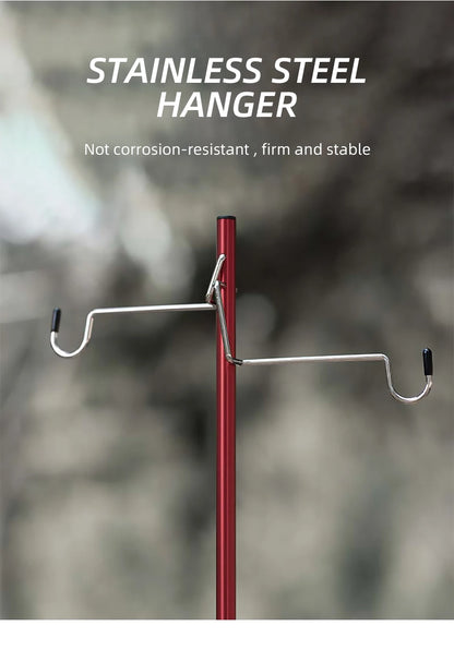 Portable Camping Lantern Stand - Detachable Tabletop Light Holder with Hangers for Hiking & Tourist Equipment