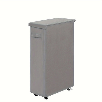 Wheeled Laundry Hamper with Lid - Closed Storage Basket for Bedroom, Bathroom & Laundry Room