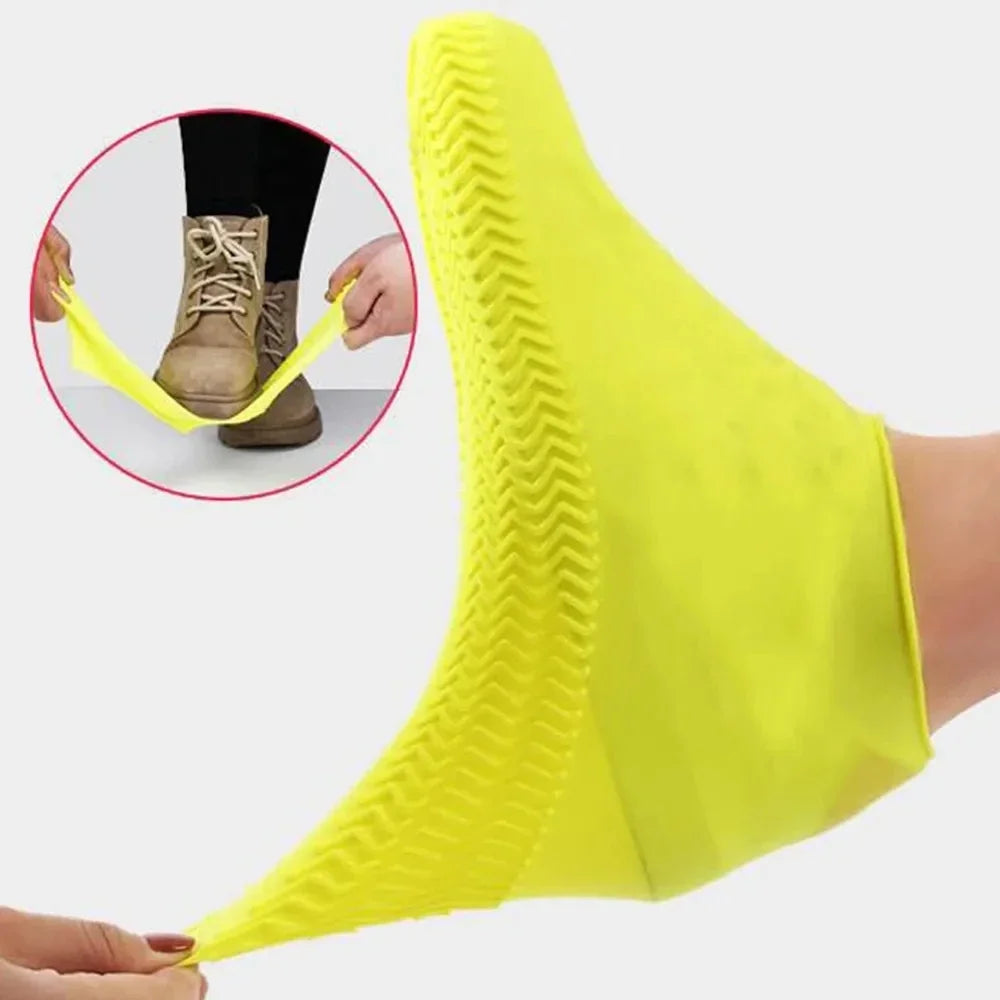 Silicone Waterproof Shoe Covers - Slip-Resistant Reusable Rain Boot Protectors for Outdoor Activities