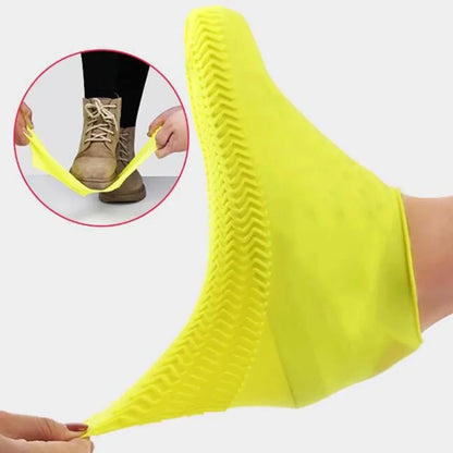 Silicone Waterproof Shoe Covers - Slip-Resistant Reusable Rain Boot Protectors for Outdoor Activities