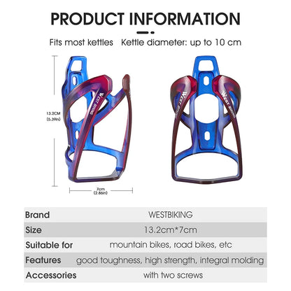 Ultralight Bicycle Water Bottle Cage - Colorful Gradient PC Plastic Holder for MTB & Road Bike - Universal Fit Bottle Bracket