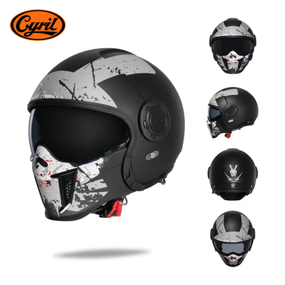Modular Motorcycle Helmet - Full Face/Open Face 3/4 Dual Visor Helmet (ECE/DOT Certified, Unisex)