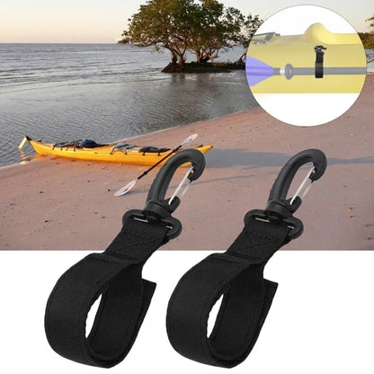 Dual Kayak Paddle Holder Set - Webbing Clips for SUP Boards & Inflatable Boats (2-Pack)