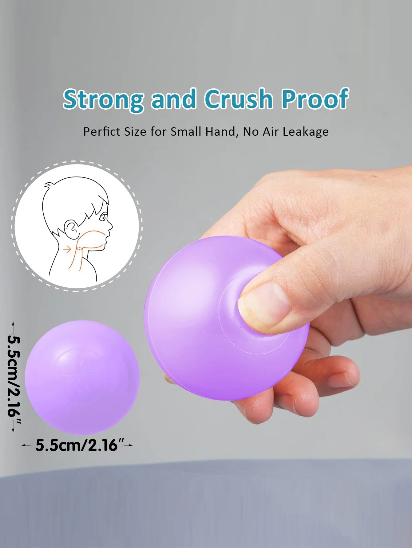 Eco-Friendly Ball Pit Balls - BPA-Free Non-Toxic Soft Plastic Ocean Balls 5.5cm (100pcs with Mesh Bag)