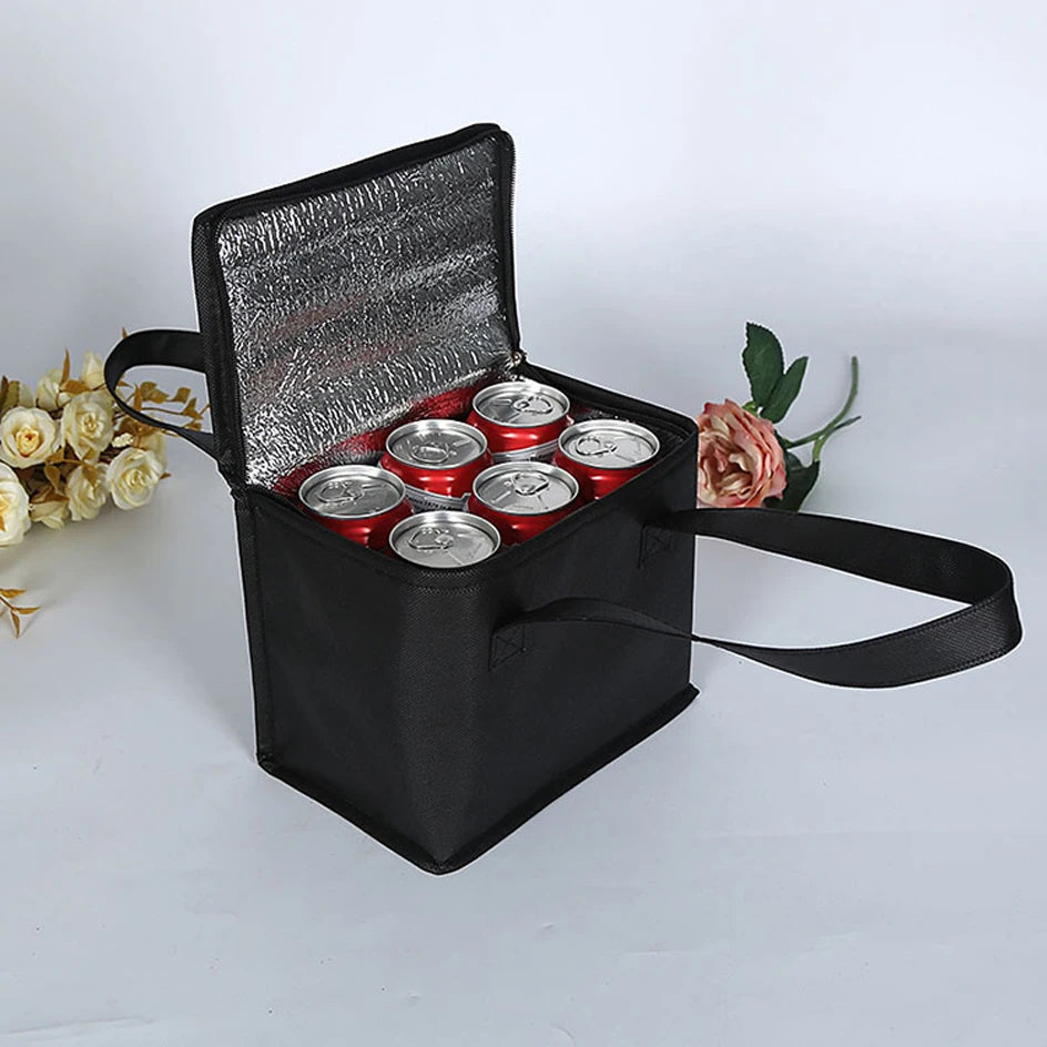 Insulated Cooler Bag - Portable Thermal Food & Drink Carrier for Picnics, Lunch & Beer Delivery