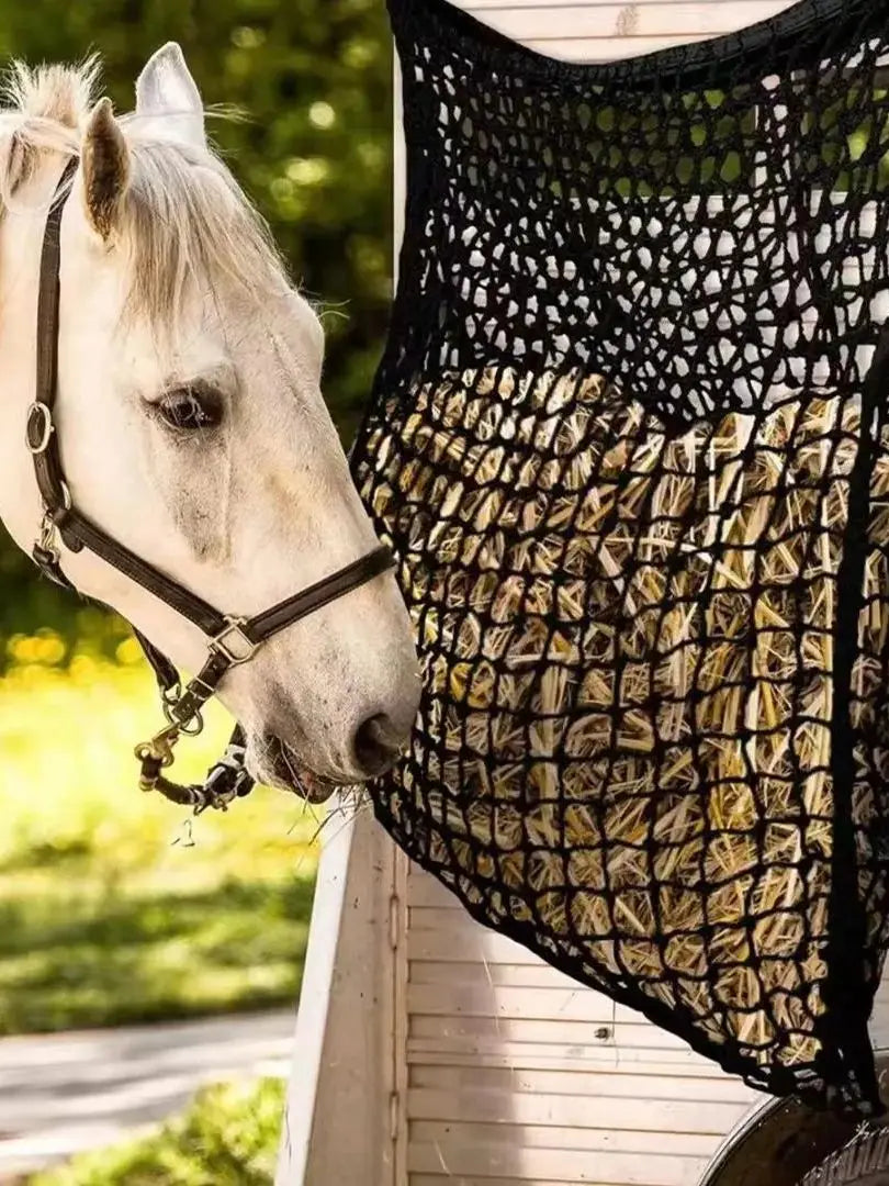 Large Capacity Slow Feed Hay Net - Hanging Feeder Bag for Horses, Goats & Sheep