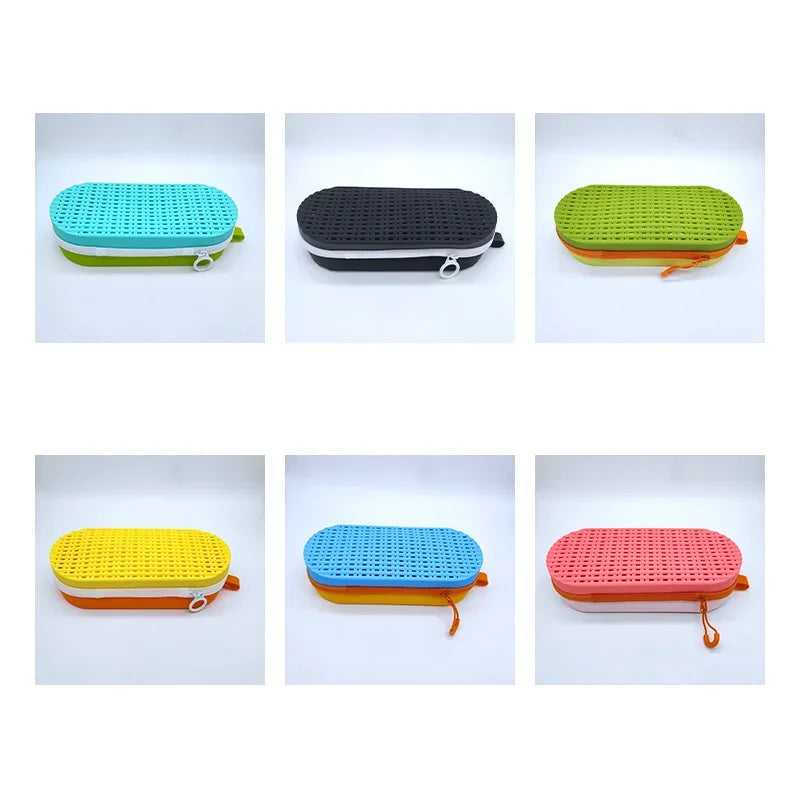 Large Capacity Silicone Swimming Goggle Protective Case with Drain Hole