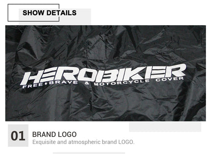 All-Season Waterproof Motorcycle Cover - UV Protection, Dustproof, Indoor/Outdoor for Motorbikes & Scooters