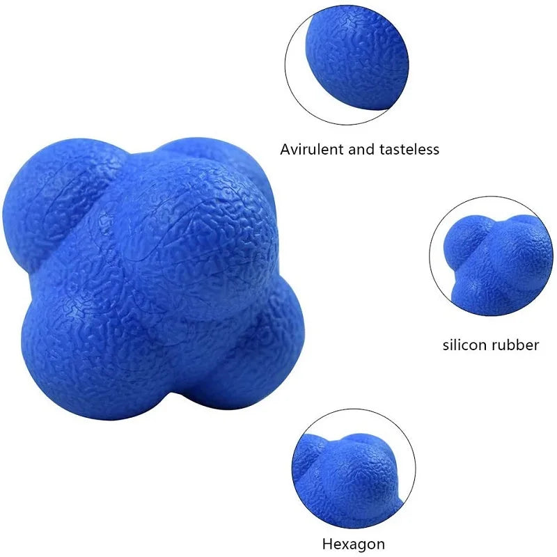2 Pcs 7cm Fitness Hexagonal Reaction Ball Silicone Agility Coordination Reflex Exercise Reaction Training Sports Fitness Balls