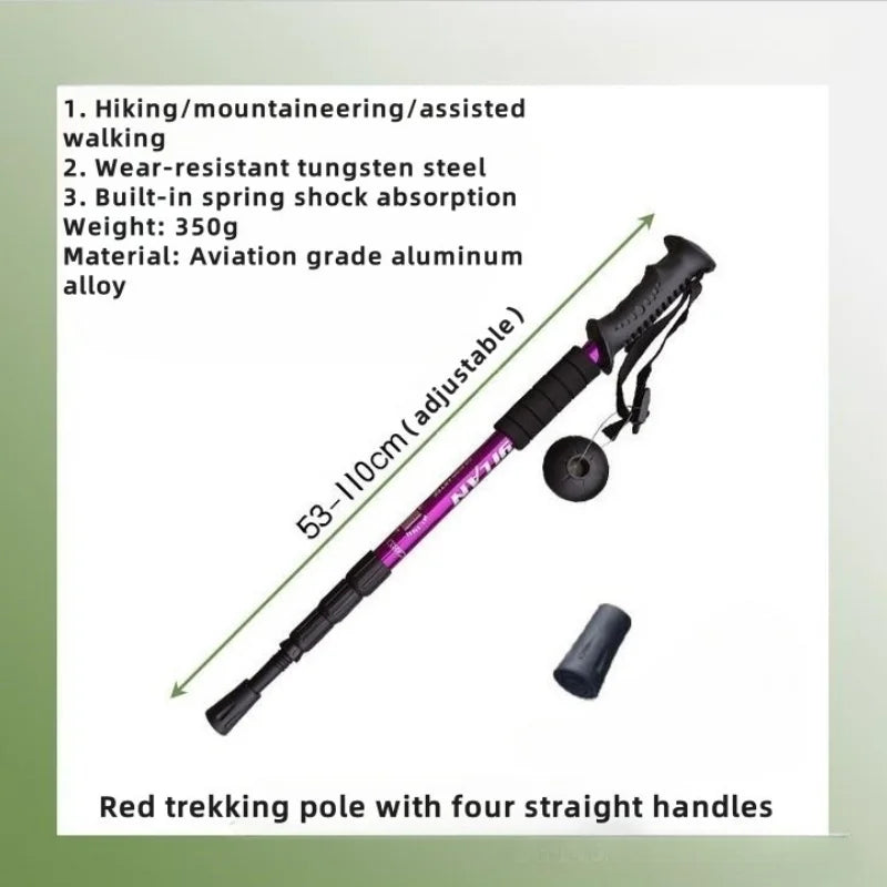 Adjustable Trekking Poles - Lightweight Collapsible Anti-Shock Hiking Sticks for Men and Women