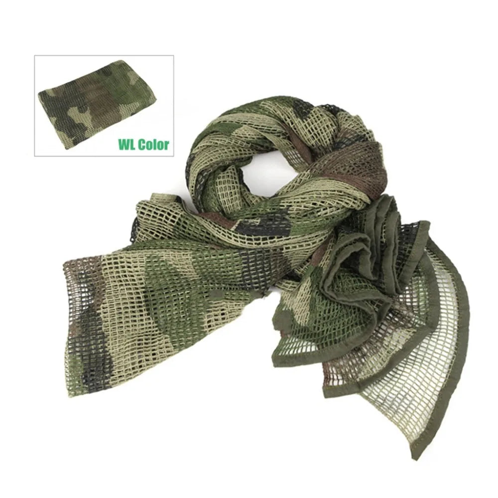 75" x 35" Tactical Camouflage Mesh Scarf - Polyester-Cotton Camo Net for Hunting, Shooting & Outdoor Sports