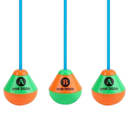 Swimming Pool Dive Rings Set - 2-Piece Reusable Through-Door Diving Game for Adults & Kids - Fun Water Sports Training Aid