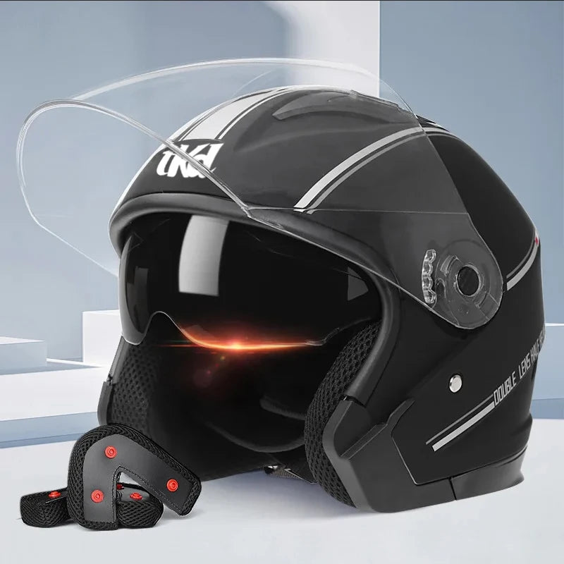 Full Face Modular Flip-Up Motorcycle Helmet - Dual Visor Anti-Fog Design for Men & Women (4 Colors)