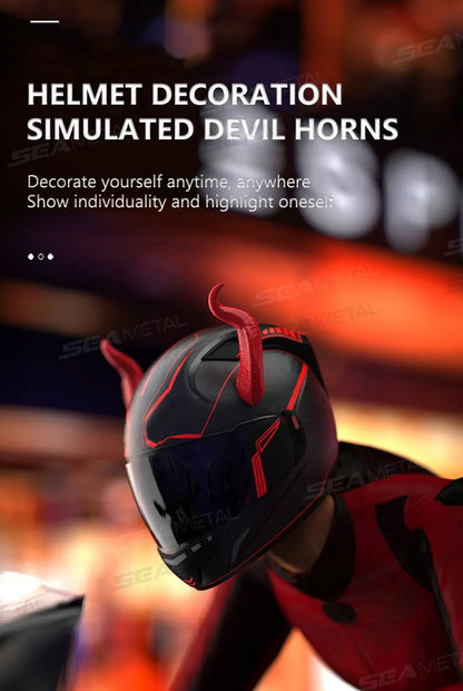 Devil Horns Motorcycle Helmet Decoration - 2-Piece Set with Suction Mount | Cosplay Styling Accessory