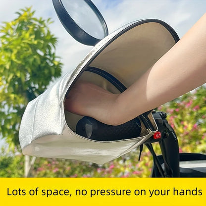 Motorcycle Handlebar Hand Guard Cover - Waterproof Windshield with UV Sun Protection for Electric Bikes and Scooters