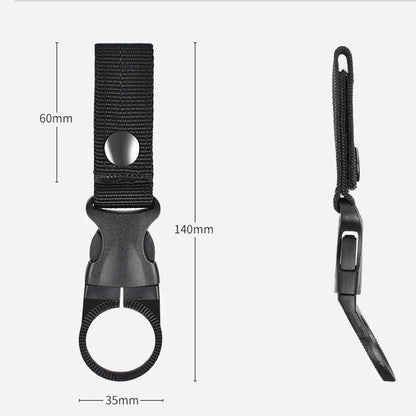 Outdoor Nylon EDC Carabiner Water Bottle Holder - Webbing Buckle Hook Clip for Backpack Belt Camping & Climbing