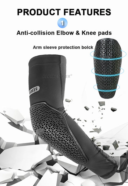 VEMAR Motorcycle Knee and Elbow Pads - Breathable Anti-Fall Protection Guards for Motocross, MTB, DH Cycling - High Elasticity Sleeves