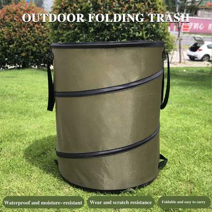 Portable Pop-Up Camping Trash Can - Collapsible Outdoor Garbage Container for Garden & Camping
