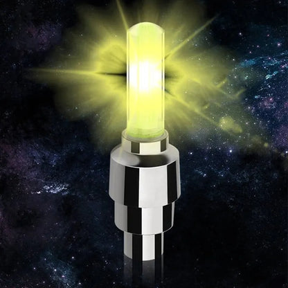 LED Tire Valve Cap Lights - Waterproof Neon Flash Lamp for Car, Motorcycle & Bicycle Wheels (2/4 Pack)