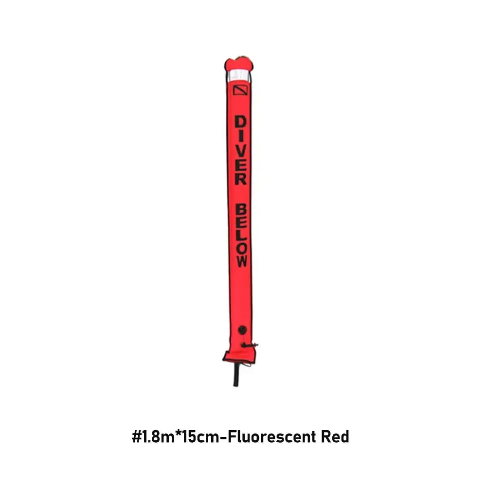 Professional Scuba Diving Safety Signal Tube - High Quality Inflatable Surface Marker Buoy (SMB) - 1.2M/1.5M/1.8M Diver Below Safety Sausage