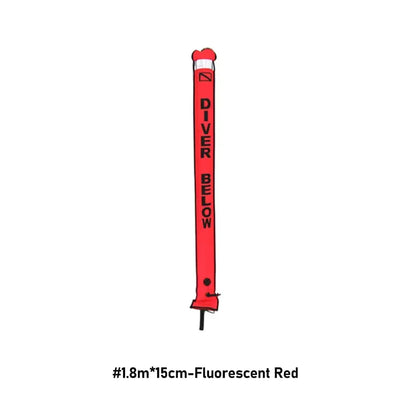 Professional Scuba Diving Safety Signal Tube - High Quality Inflatable Surface Marker Buoy (SMB) - 1.2M/1.5M/1.8M Diver Below Safety Sausage