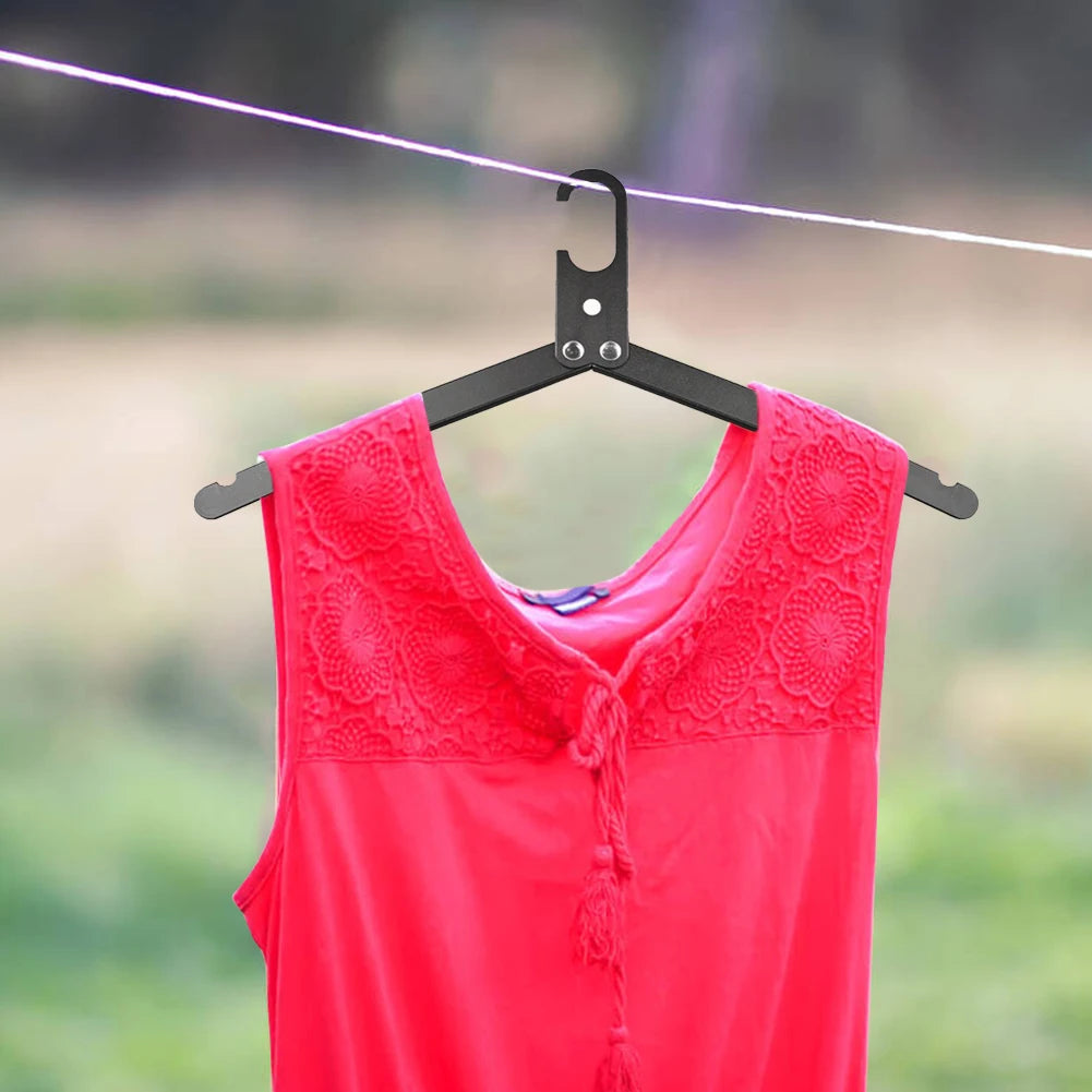 Portable Aluminum Alloy Folding Hanger - Space-Saving Coat Drying Rack for Camping and Travel