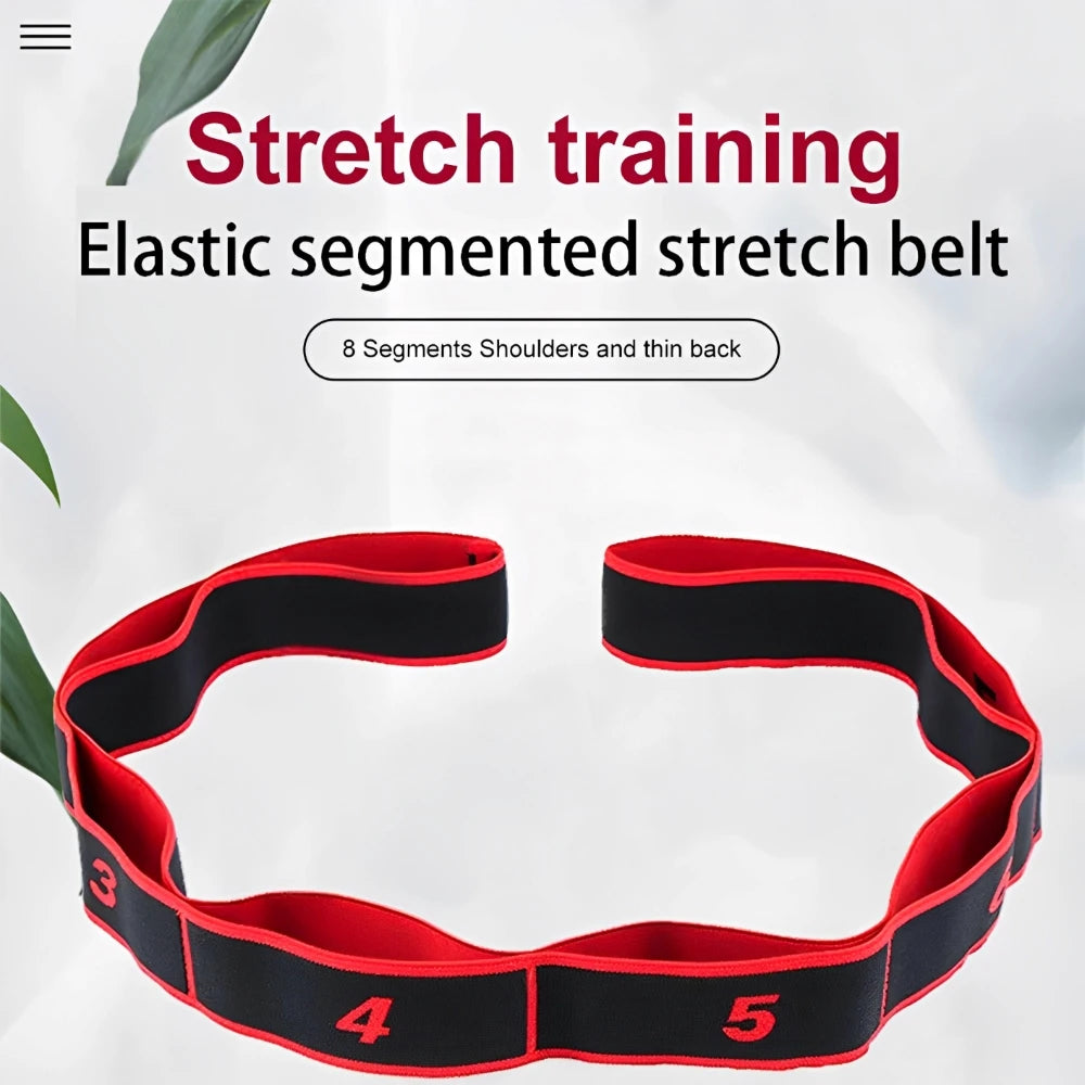 Yoga Stretch Belt (8/10 Sections) - Elastic Resistance Band for Dance, Pilates & Fitness Training