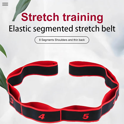 Yoga Stretch Belt (8/10 Sections) - Elastic Resistance Band for Dance, Pilates & Fitness Training