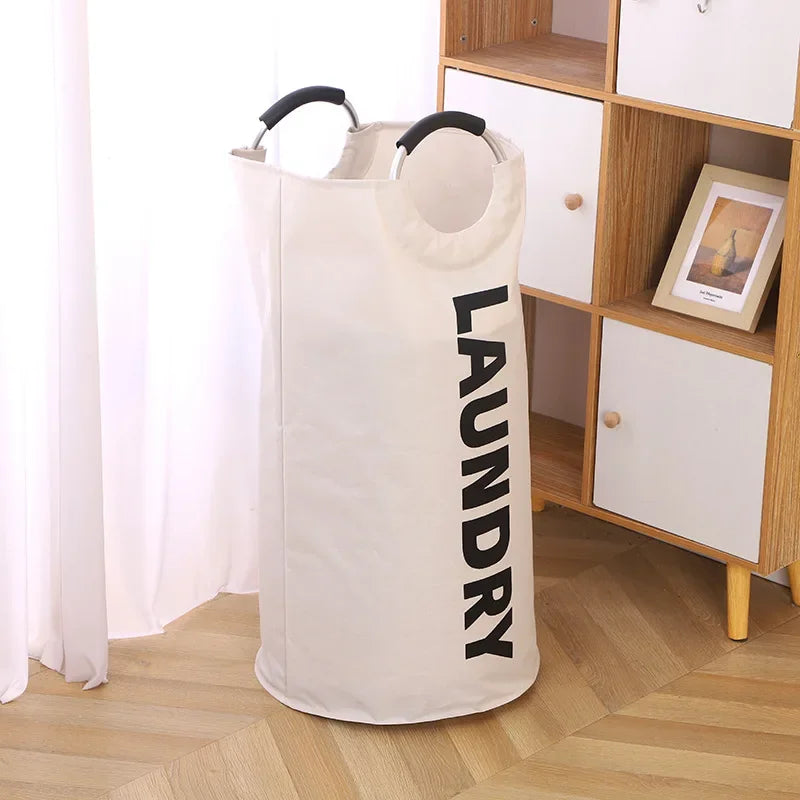 Oxford Cloth Laundry Hamper - Large Capacity Foldable Dirty Clothes Storage Basket for Bathroom