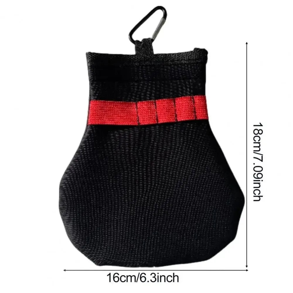 Golf Ball Pouch with Metal Clip - Spacious Terylene Carry Bag for Balls and Tees