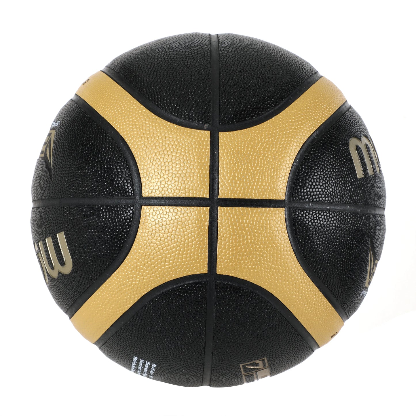 Molten EZ-K Basketball - Black/Gold PU Leather - Sizes 5, 6, 7 - Indoor/Outdoor - Training & Match Ball for Men, Women & Youth