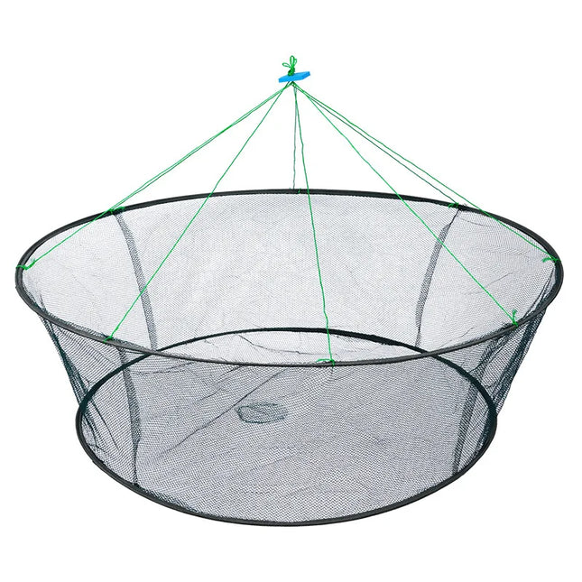 80CM Collapsible Drop Net - Multi-Purpose Fishing Trap for Shrimp, Crab, Prawn & Eel Catching with Loose Mouth Design